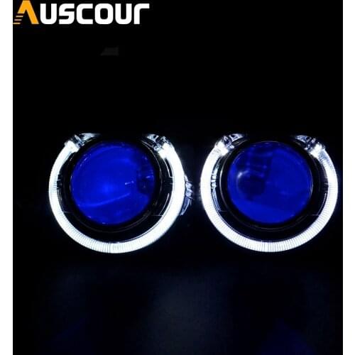2pcs 2.5inch bixenon hid car Projector lens with DRL angel eyes shrouds for H1 H4 H7 xenon kit bulb lamp headlight car assembly