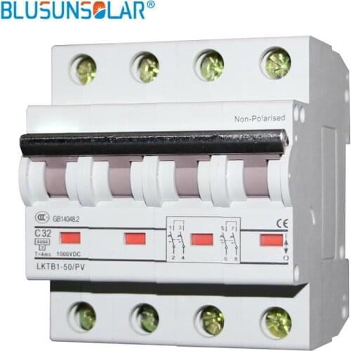 2piece/lot 4P Icu 6KA DC1000V MCB Solar energy photovoltaic (pv) solar dc switch dc controller DC Circuit Breaker