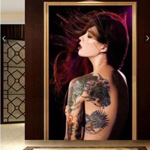 3D European and American sexy girl corridor aisle mural wallpaper tattoo living room bedroom restaurant cafe custom size