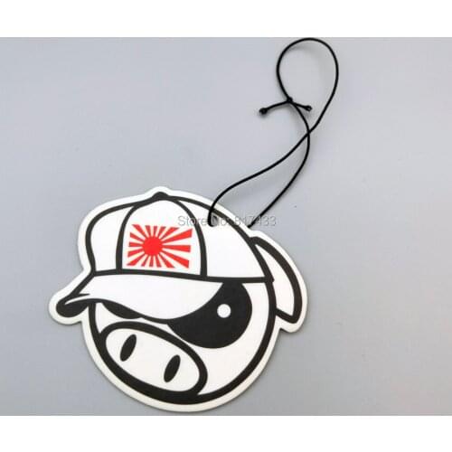 5PCS Racing car JDM Evil rally Drift pig paper Air Freshener Perfume Pendent Ornaments