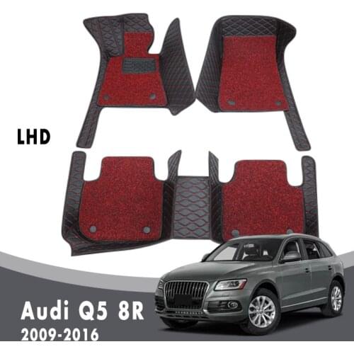 Car Floor Mats For Audi Q5 8R 2016 2015 2014 2013 2012 2011 2010 2009 Double Layer Wire Loop Carpets Accessories Custom Leather