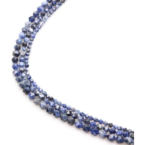 6/8/10mm Natural Loose Round Faceted Stone Beads Lapis Lazuli For Jewelry Making Bracelet Pick Wholesale