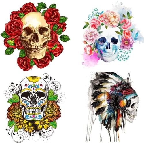 ZOTOONE Skull stickers for iron transfer clothes DIY accessory t-shirt dresses washable heat transfer