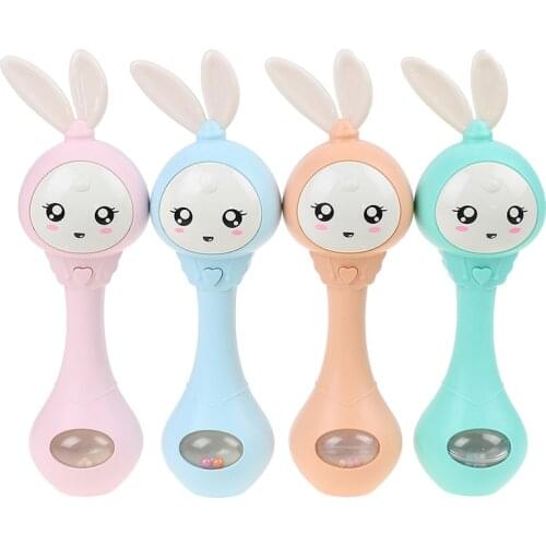 Baby Hand Rattles Bells Toy Cute Music Rabbit Bell Toy Early Educational Hand Ring Bell Toy Kids Gift