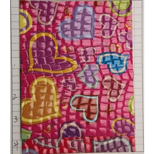 10 yards love heart printed stone grain artificial PVC leather fabric/ decoration leather material/ handbag leather wholesale