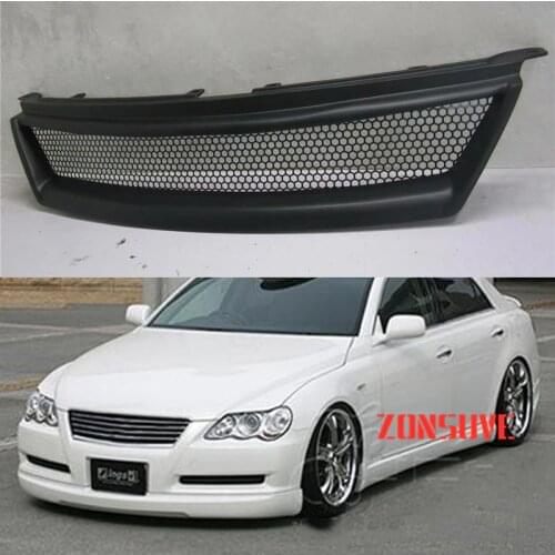 Body Kit Front Bumper Cover Refitting Grill Accessories Carbon Fibre Racing Grille Use For Toyota Mark X 2005 06 07 08 09 Year