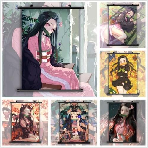Kimetsu no Yaiba Kamado Nezuko Anime manga wall Poster Scroll