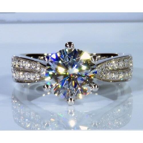 Solitaire ring 925 Sterling silver 3ct AAAAA Sona Zircon cz Wedding Band Rings for women Men Statement Party Jewelry