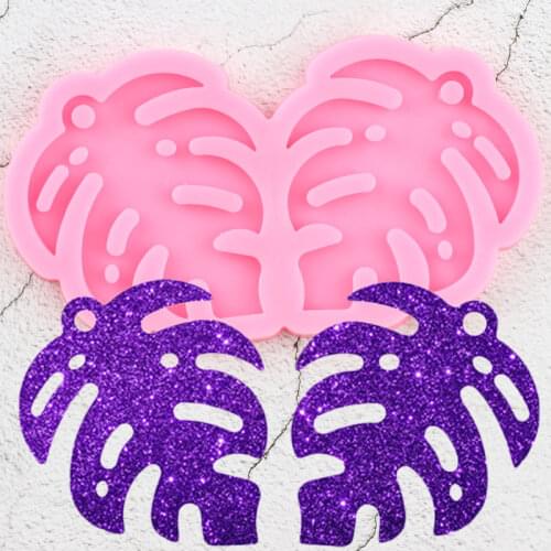 L/M/S Shiny Palm Tree Earrings DIY Epoxy Silicone Molds DIY Turtle Leaf Craft Resin Mold Keychain Pendant Jewelry Making Moulds