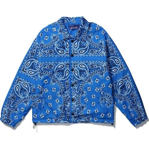 Mens Hip Hop Bandana Paisley Pattern Bomber Jackets Windbreaker Harajuku Streetwear New Nice Autumn Casual Coats Tops Clothing