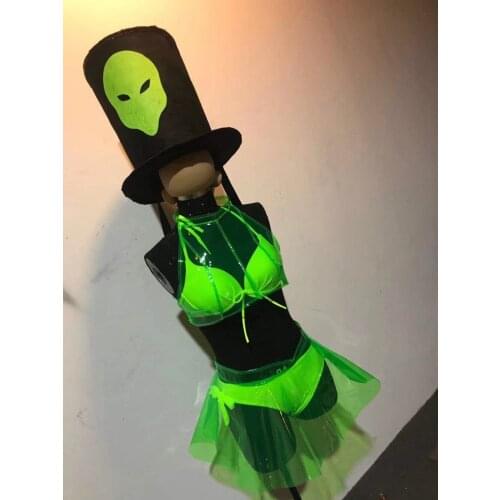 Bar GOGO cruise commercial performance Green costume nightclub bar dance team stage wear