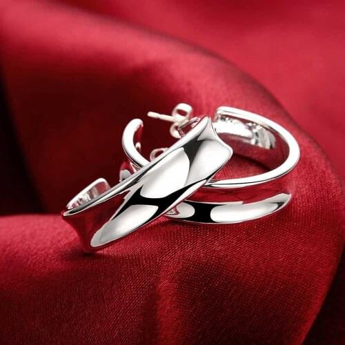 Hot sale 925 Sterling Silver Earrings for temperament Women Fashion Beautiful Earrings Christmas Gifts Wedding party Jewelry