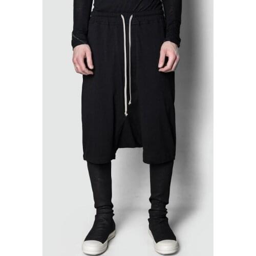 27-46 New 2018 Mens Spring And Summer Thin Section Casual Black Shorts Harlan Low Crotch Shorts Tide Plus Size Singer Costumes