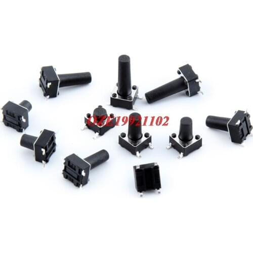 Tact switch 6 x 6mm Momentary Contact Electronic 4 pins SPST Micro Switch 14mm 14.5mm 15mm 16mm Height
