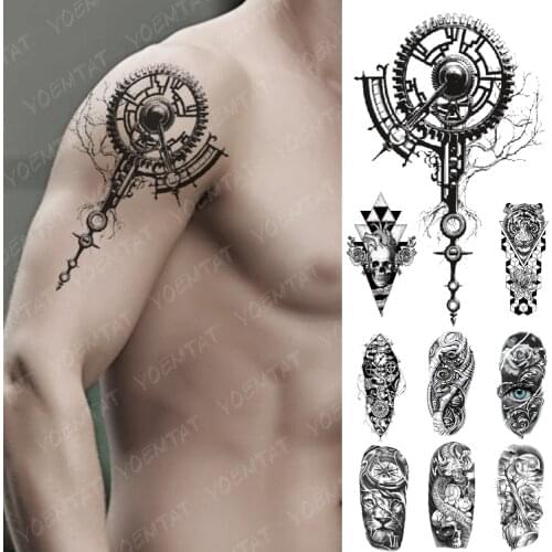 Waterproof Temporary Tattoo Sticker Mechanical bionic gear Flash Tattoos 3D Robot Electricity Body Art Arm Fake Tatoo Women Men