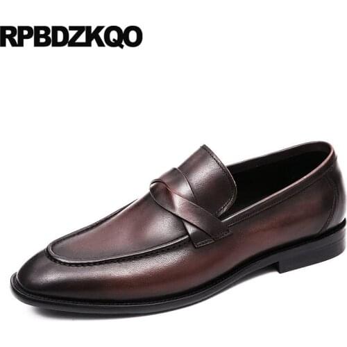 Business Casual Men Shoes Breathable Flats Loafers Luxury Real Leather High Quality British Style Summer Retro Genuine New Brown