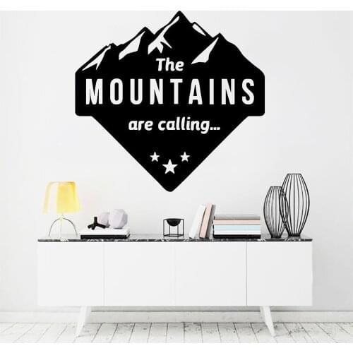 Climbing Wall Sticker The Mountains Are Calling Active Sport Quotes Vinyl Wall Decals Home Decor Living Room Teen Room Y692