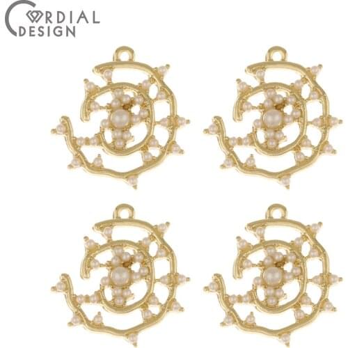 Cordial Design 50Pcs 20*22MM Jewelry Accessorie/Earrings Pendant/DIY/Round Shape/Imitation Pearl/Jewelry Findings & Components