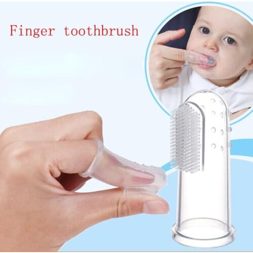 Baby Kids Silicone Finger Toothbrush Children Teeth Clear Gum Brush Infant Deciduous Tooth Brush Massage Childrens Tooth Brush