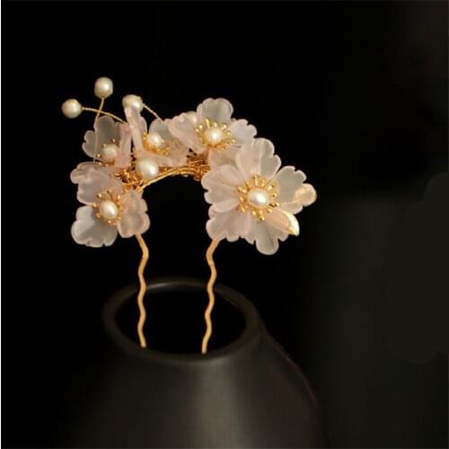 1pcs Ancient Costume Headdress Hairpin Flower Hair Accessories Hanfu Hair Stick Daily Decor Prop Women Girl Gift