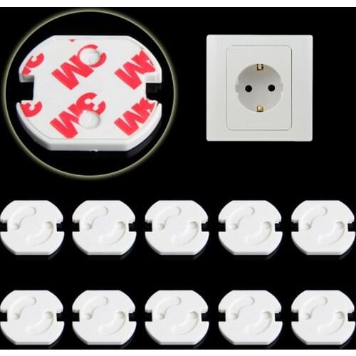10pcs EU Power Socket Electrical Outle Protector Cover Baby Kids Child Safety Guard Anti Electric Shock Plugs Rotate Cover