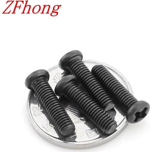 10000pcs/lot wholesale M1 M1.2 M1.4 M1.6 Steel with black Phillips pan round head machine screw Electronic screw