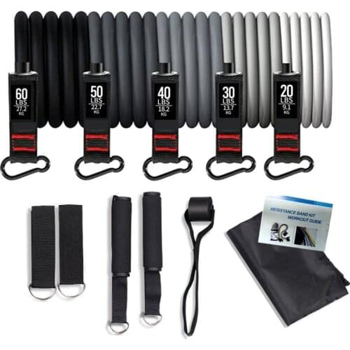 11 Pcs/Set Gradient Gray Resistance Bands Fitness Training Belt Yoga Pull Rope Gym Equipment Elastic Tube