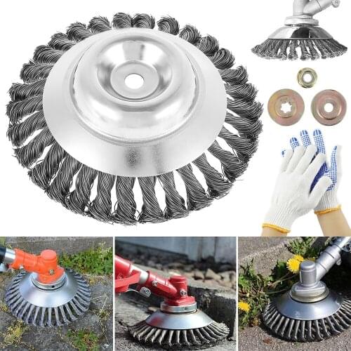 150mm Steel Wire Grass Trimmer Head Garden Weed Brush Lawn Mower Grass Eater Trimmer Brush Cutter Tools For Lawnmower