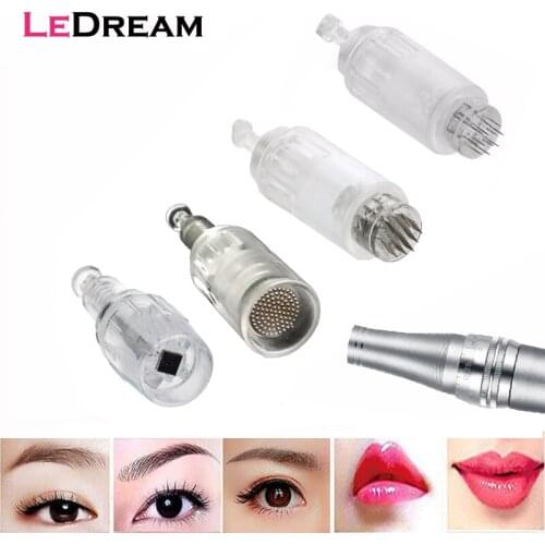 20pcs 10mm Screw 9 12 36 Pin Derma 3D Micro Nano Round Tattoo Piercing Needles Cartridge For Tattoo & Body Art Microblading