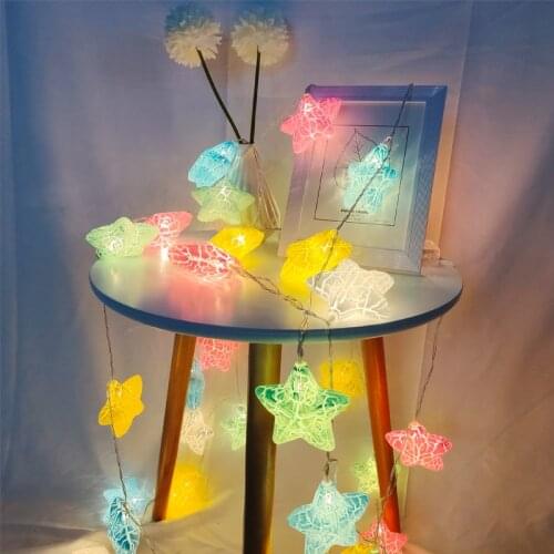 3M Cracked Colorful Star Fairy String Lights 1.5M Battery/USB Operation Fairy Light Wedding Holiday Room Home Garden Decoration