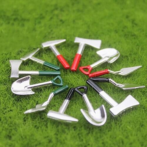 4pcs 1:12 Dollhouse Miniature Gardening Tools Set Doll House Outdoor Decoration Accessories Toy DIY Miniatura Metal Watering