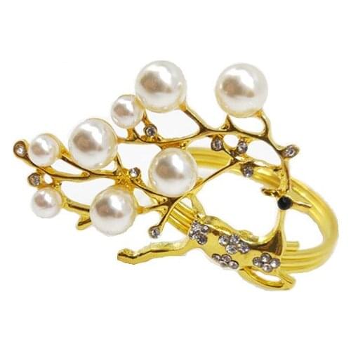 6Pcs/Lot Hotel Home Banquet Metal Deer Napkin Rings Holders Christmas Table Supplies Circle Decoration Gifts for Weddings