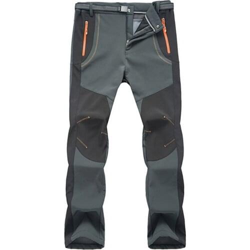 Winter Warm Cargo Stretch Pants Men Casual Fleece Snow Windproof Waterproof Soft Shell Trousers Male Tactical Work Pants 5XL