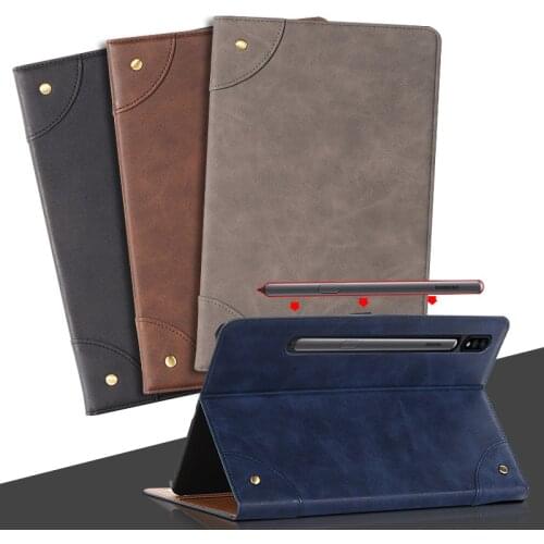 2020 Tab S7 case For Samsung Galaxy Tab S7 T870 T875 Case Retro Business Leather smart Cover for Samsung 11" sm-T870 Tablet Case