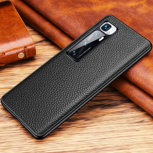 Case For Xiaomi Mi 10 Ultra Mi10 Ultra pebbled Lichee Litchi pattern Matte Frosted Leather Back Cover