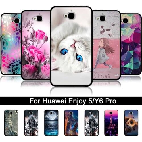 TPU Case For Huawei Honor 4c Pro Y6 Pro Soft Silicone Back Phone Cover 3D Relief Stereo Cases For Huawei y6pro Enjoy 5 Shell Bag