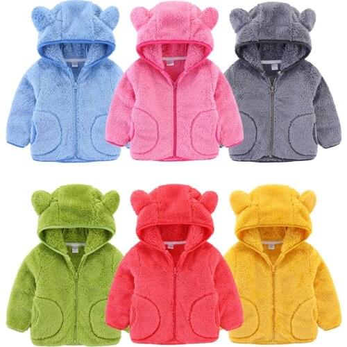 Children Hooded Jacket New Style Long Sleeev Cartoon Clothes Baby Boy Girl Autumn Winter Warm Thicken Fleece Coat Casual Outwear