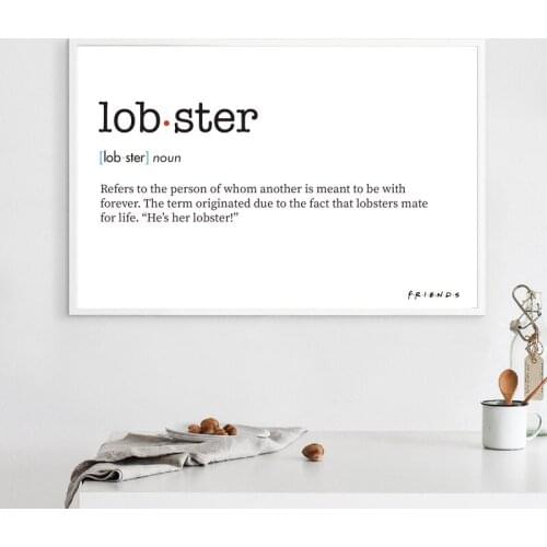 Friends TV Show Inspired Lobster Definition Quote Canvas Painting Prints Modern Minimalism Poster Picture Home Art DecorWall