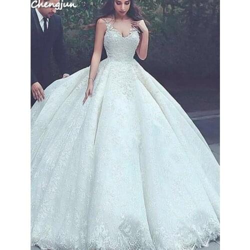 Chengjun Turkey Istanbul Imported Exotic White Ball Wedding Dresses Gowns