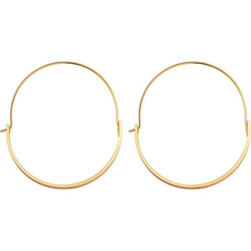 Elegant Big Circle Hoop Earrings Fashion Jewelry Minimalist Gold Silver Color Smooth Arc Plate Round Earrings For Women