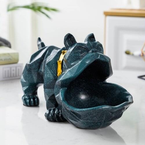 Cute dog Figurine big mouth dog storage box home decoration ornamental resin art sculpture figurines home decor gift decorative