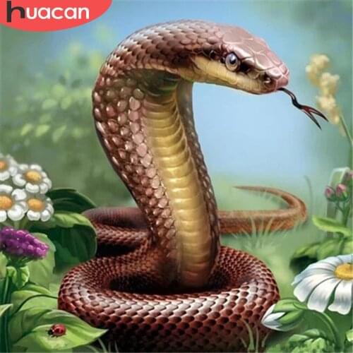 HUACAN 5D DIY Diamond Painting Full Animal Diamond Embroidery Cross Stitch Snake Rhinestones Mosaic Sale Home Decor
