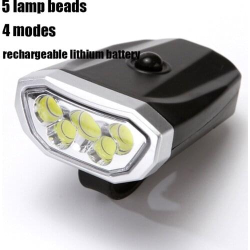 Induction bicycle headlight kit USB rechargeable smart headlight with horn LED light bicycle flashlight 4 modes