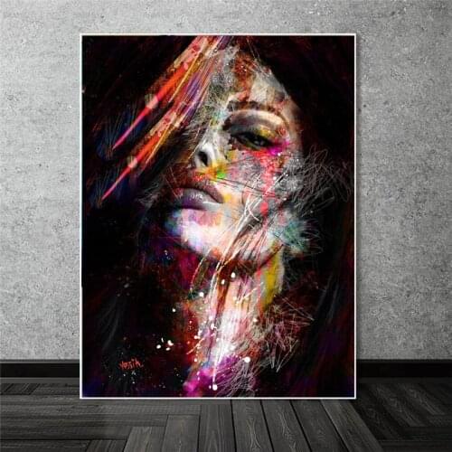 Abstract Girl Wall Paintings Print On Canvas Wall Art Prints Graffiti Art Prints Modern Art Wall Pictures For Living Room