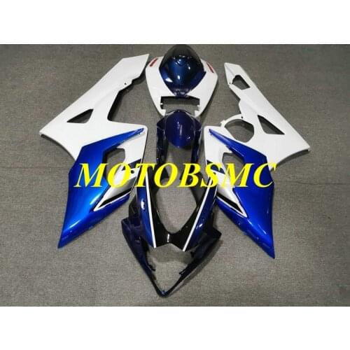 Injection mold Fairing kit for GSXR1000 K5 05 06 GSXR 1000 2005 2006 ABS White blue Fairings set+gifts SE54