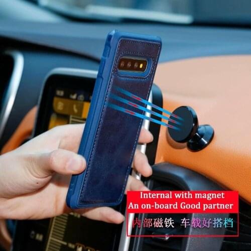 Magnetic Car Holder Case For Samsung Galaxy S10+ TPU Magnet Case For Galaxy S10 S10E With Metal Plate Case For iPhone XS MAX XR
