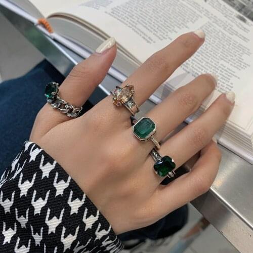 Miuoxion Wholesale Fashion Vintage Jewelry Inlaid Zircon Adjustable Ring For Women Luxury Namour Charm Gift All Seasons