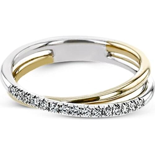 Fashion Tiny Zircon Cross Engagement Ring Luxury Female White Crystal Stone Ring Charm Gold Silver Color Wedding Rings For Women