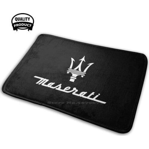 Maserati Latin Logo White 3D Soft Non-Slip Mat Rug Carpet Cushion