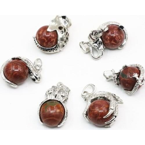 Natural picasso stone 16mm beads pendant making for round beads inlay animal design pendants Lovers Pendant jewelry B3470